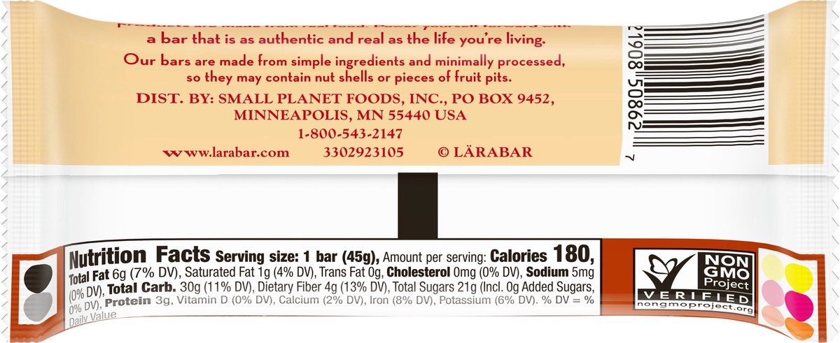 slide 7 of 9, LÄRABAR Pumpkin Pie Fruit & Nut Bar 1.6 oz Wrapper, 1.6 oz