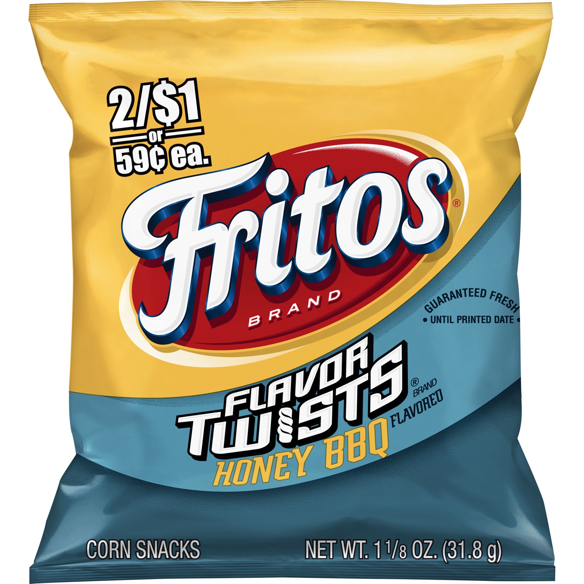 slide 1 of 9, Fritos Flavor Twists Corn Snacks Honey BBQ 1 1/8 Oz, 1.13 oz