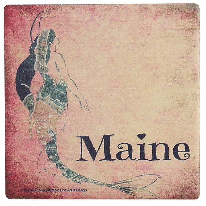 slide 1 of 1, Thirstystone Dolomite Maine Mermaid Single Coaster, 1 ct