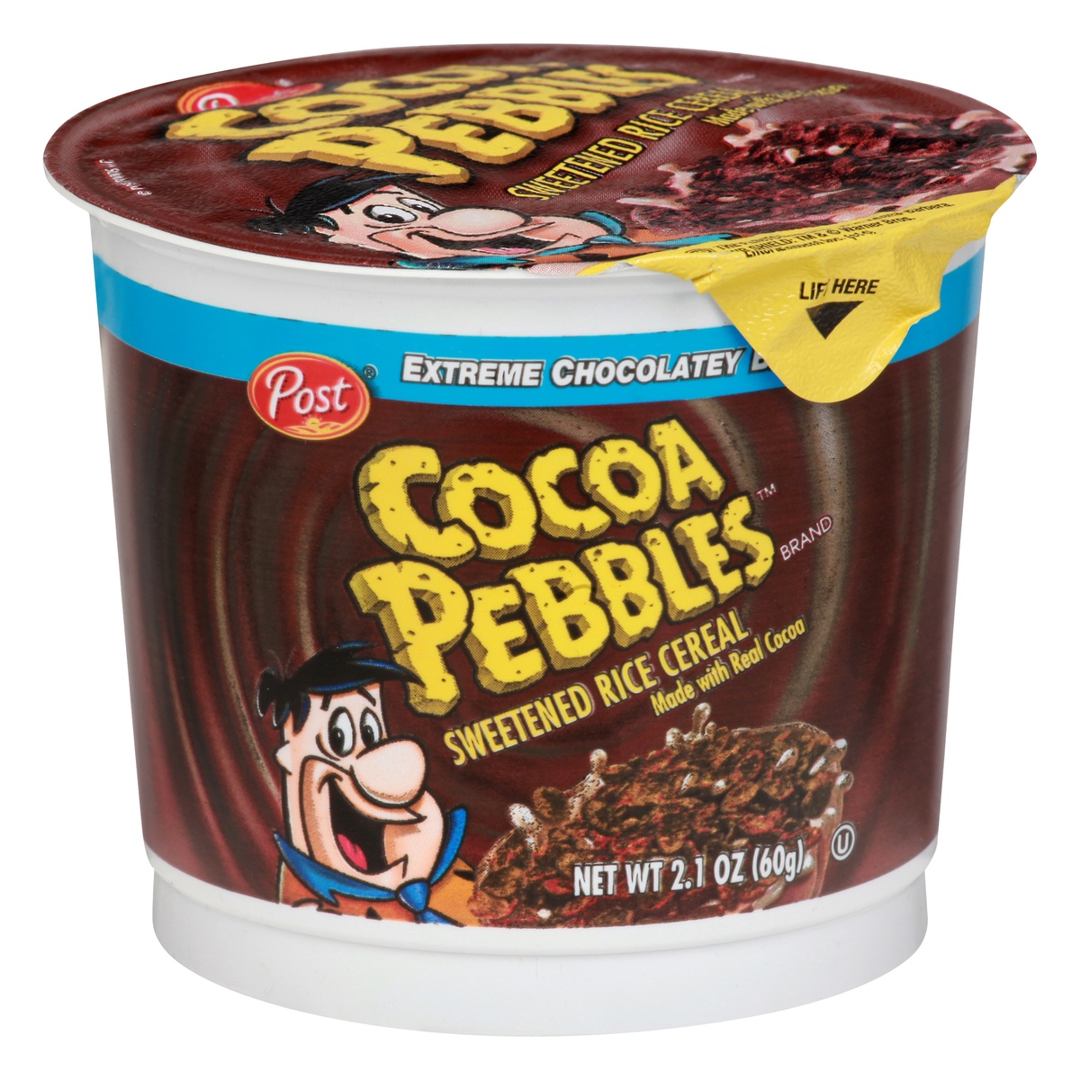 slide 1 of 3, Cocoa Pebbles Cereal Cup, 2.1 oz