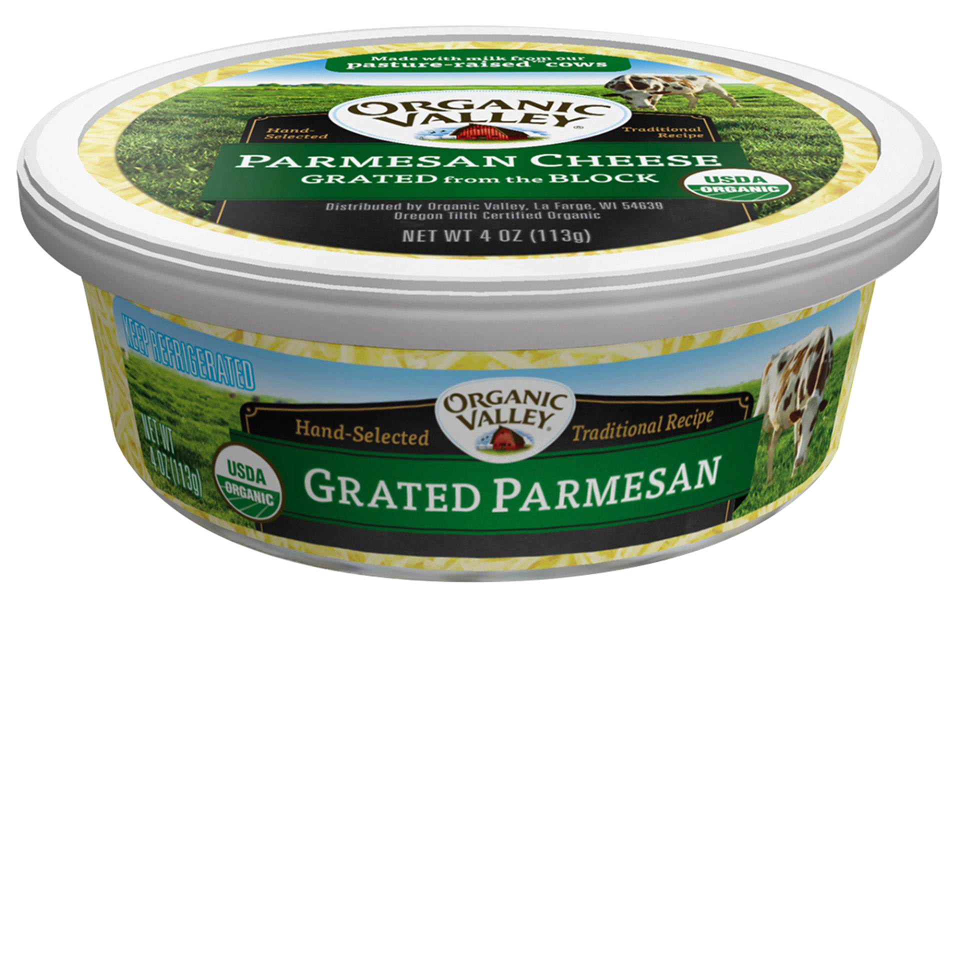 slide 1 of 1, Organic Valley Parmesan Cheese Grated from the Block, 4 oz