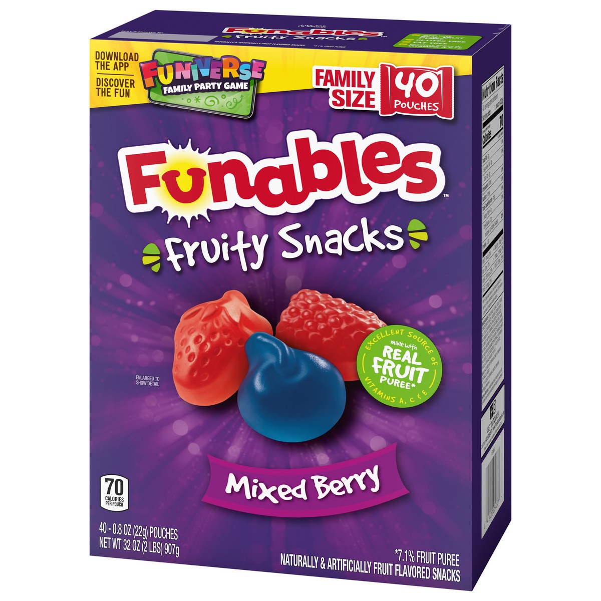 slide 3 of 9, Funables 05487 159513 Mixed Berry Funiverse Fruity Snacks 40ct, 40 ct, 0.8 oz