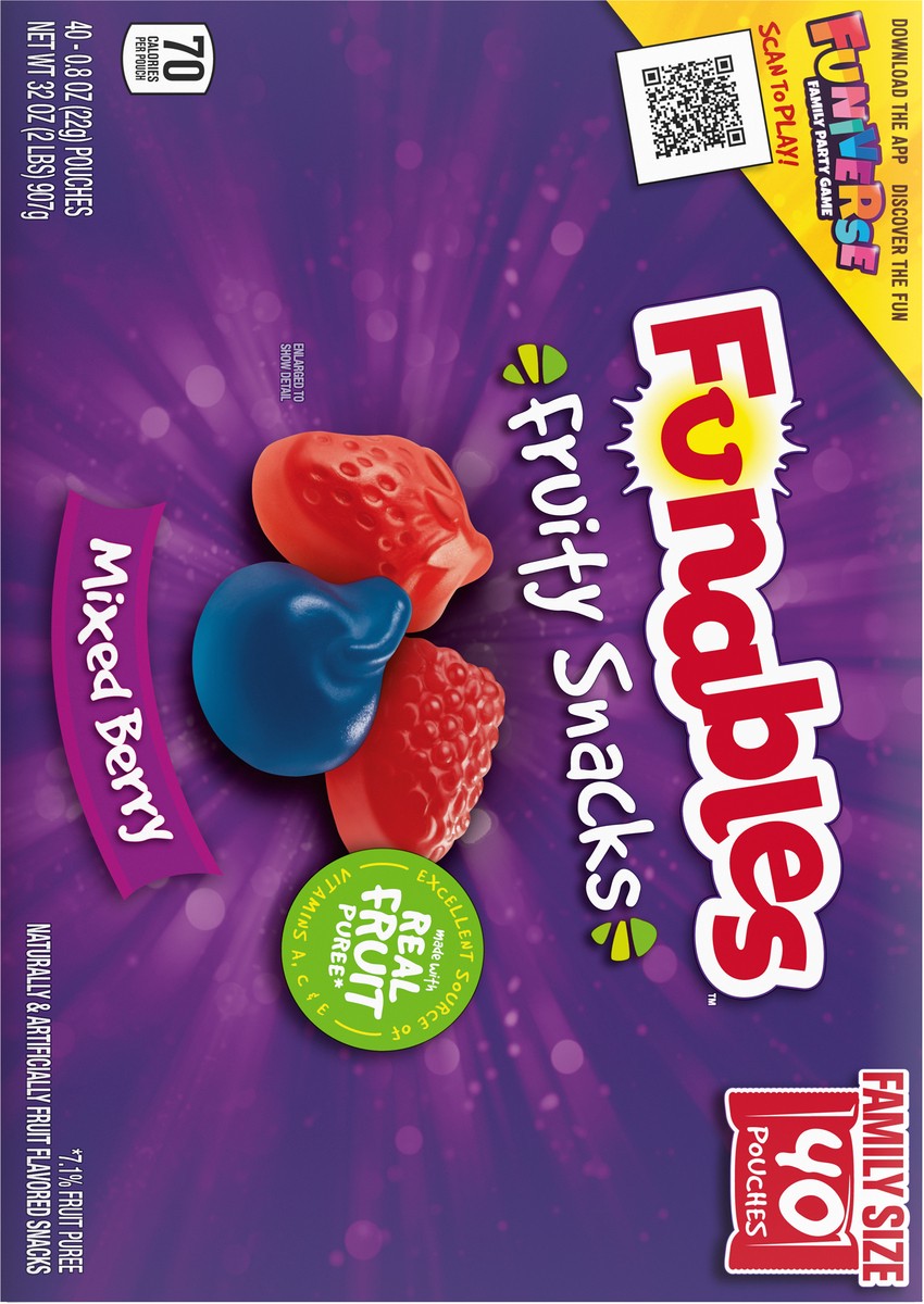 slide 9 of 9, Funables 05487 159513 Mixed Berry Funiverse Fruity Snacks 40ct, 40 ct, 0.8 oz