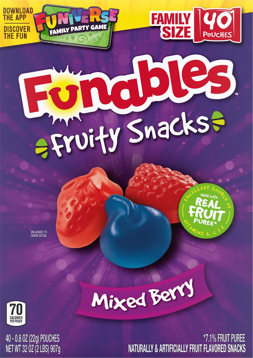 slide 7 of 9, Funables 05487 159513 Mixed Berry Funiverse Fruity Snacks 40ct, 40 ct, 0.8 oz