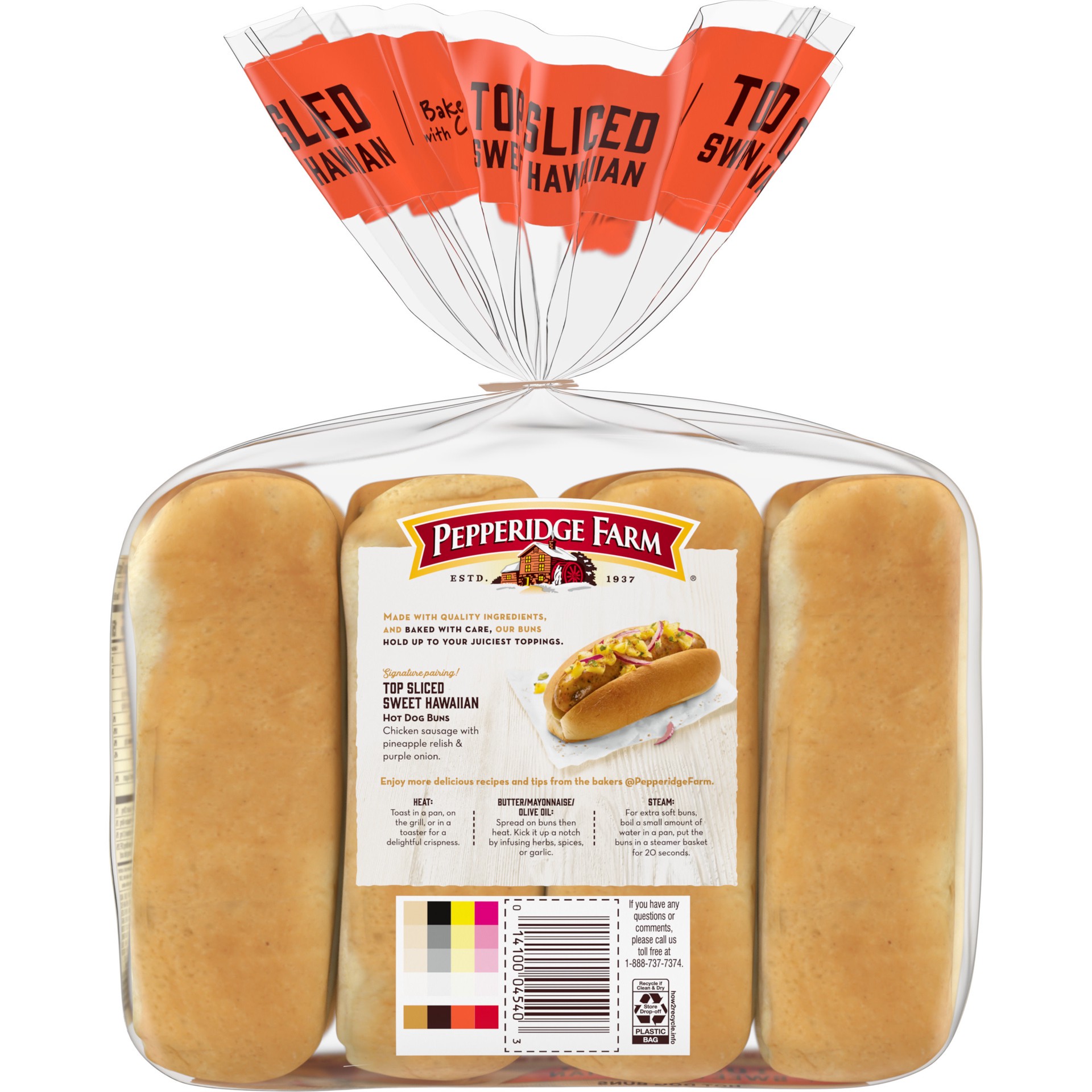 slide 5 of 8, Pepperidge Farm Top Sliced Sweet Hawaiian Hot Dog Buns, 14.000 oz