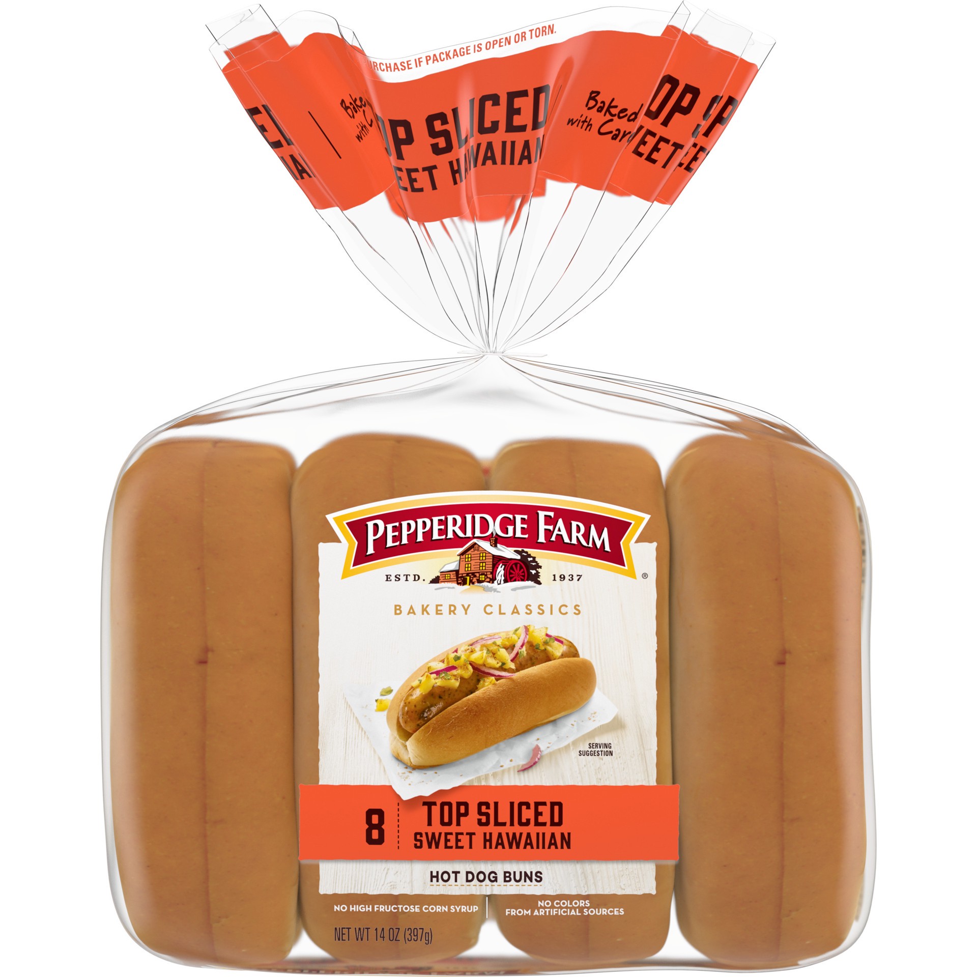 slide 1 of 8, Pepperidge Farm Top Sliced Sweet Hawaiian Hot Dog Buns, 8 ct, 14 oz