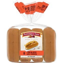 Pepperidge Farm Top Sliced Sweet Hawaiian Hot Dog Buns, 8 ct