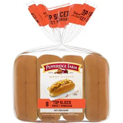 Pepperidge Farm Top Sliced Sweet Hawaiian Hot Dog Buns, 8 ct
