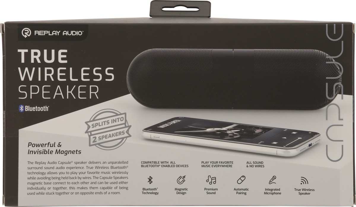 slide 2 of 12, Replay Audio Capsule Bluetooth Magnetic True Wireless Speaker 1 ea, 1 ct
