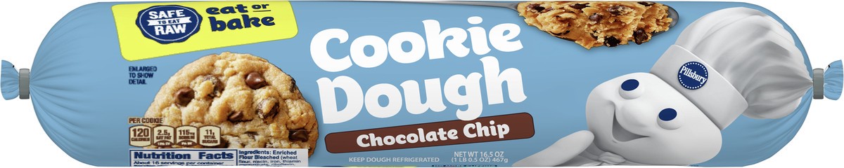 slide 5 of 9, Pillsbury Ready To Bake Refrigerated Chocolate Chip Cookie Dough, 16 oz., 16.5 oz