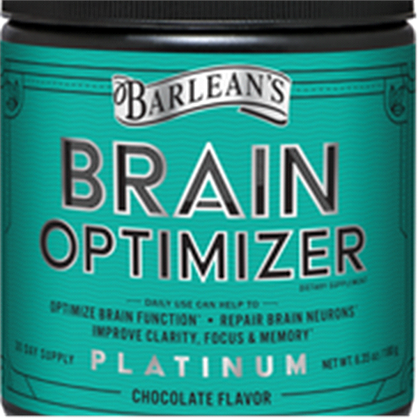 slide 1 of 1, Barlean's Brain Optimizer Chocolate Powder, 6.4 oz