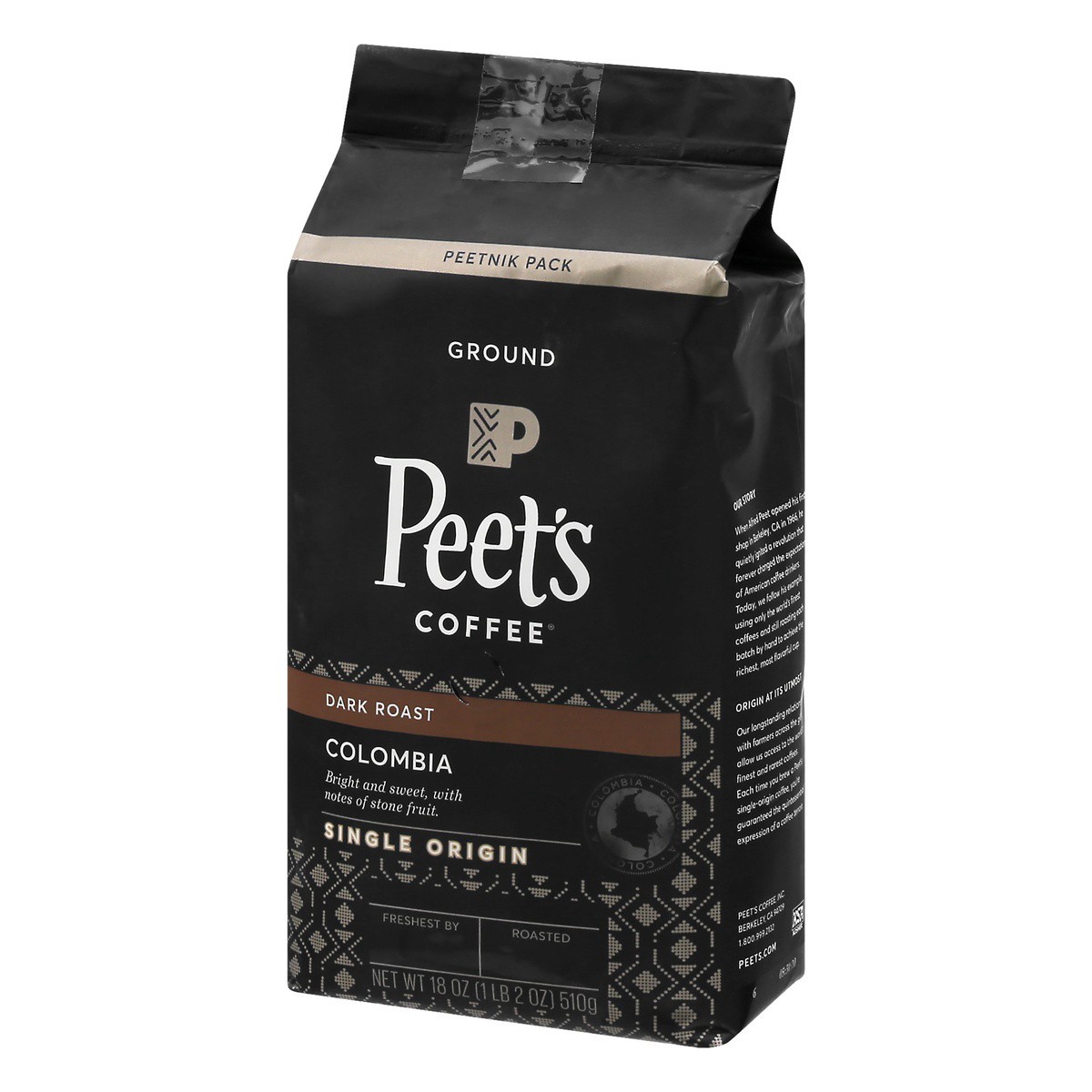 slide 9 of 9, Peet's Single Origin Colombia Dark Roast Ground Coffee - 18 oz, 18 oz