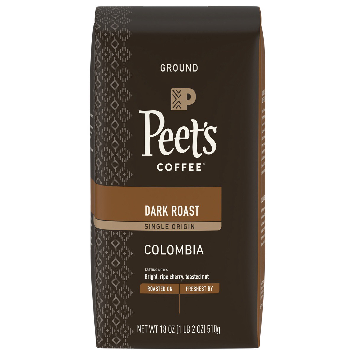 slide 1 of 9, Peet's Single Origin Colombia Dark Roast Ground Coffee - 18 oz, 18 oz