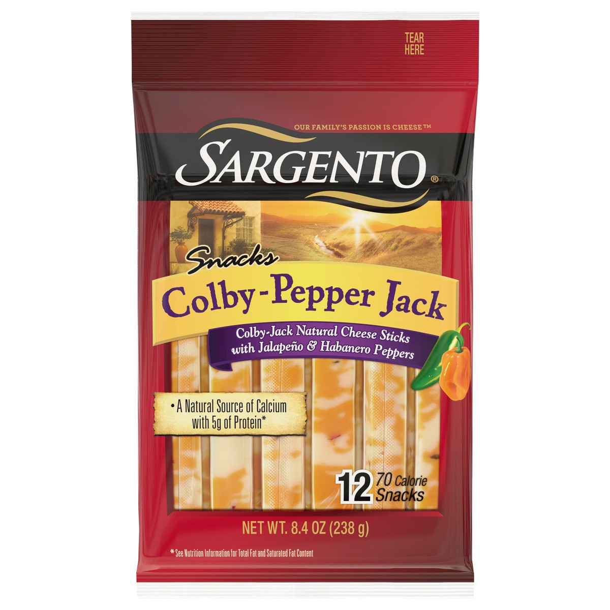 slide 1 of 9, Sargento Natural Colby-Pepper Jack Cheese Sticks - 8.4oz/12ct, 