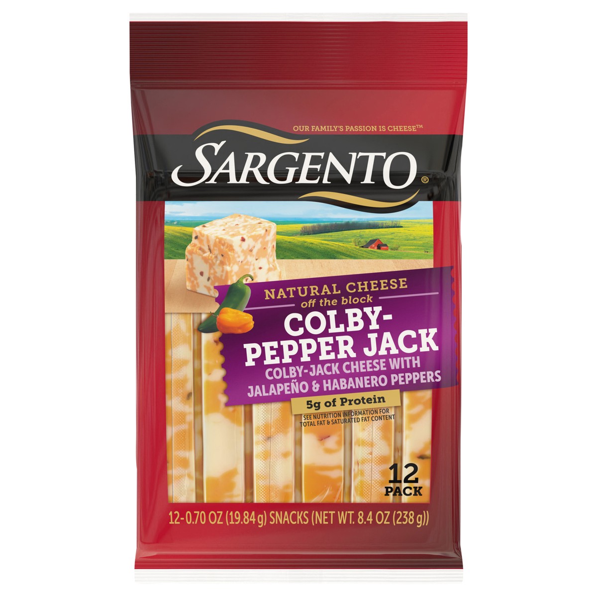 slide 1 of 9, Sargento Colby-Pepper Jack Natural Cheese Snack Sticks, 12-Count, 12 ct