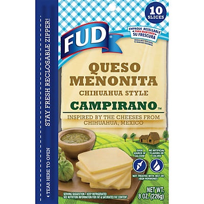 slide 1 of 1, FUD Queso Menonita Chihuahua Style Campirano Cheese, 8 oz