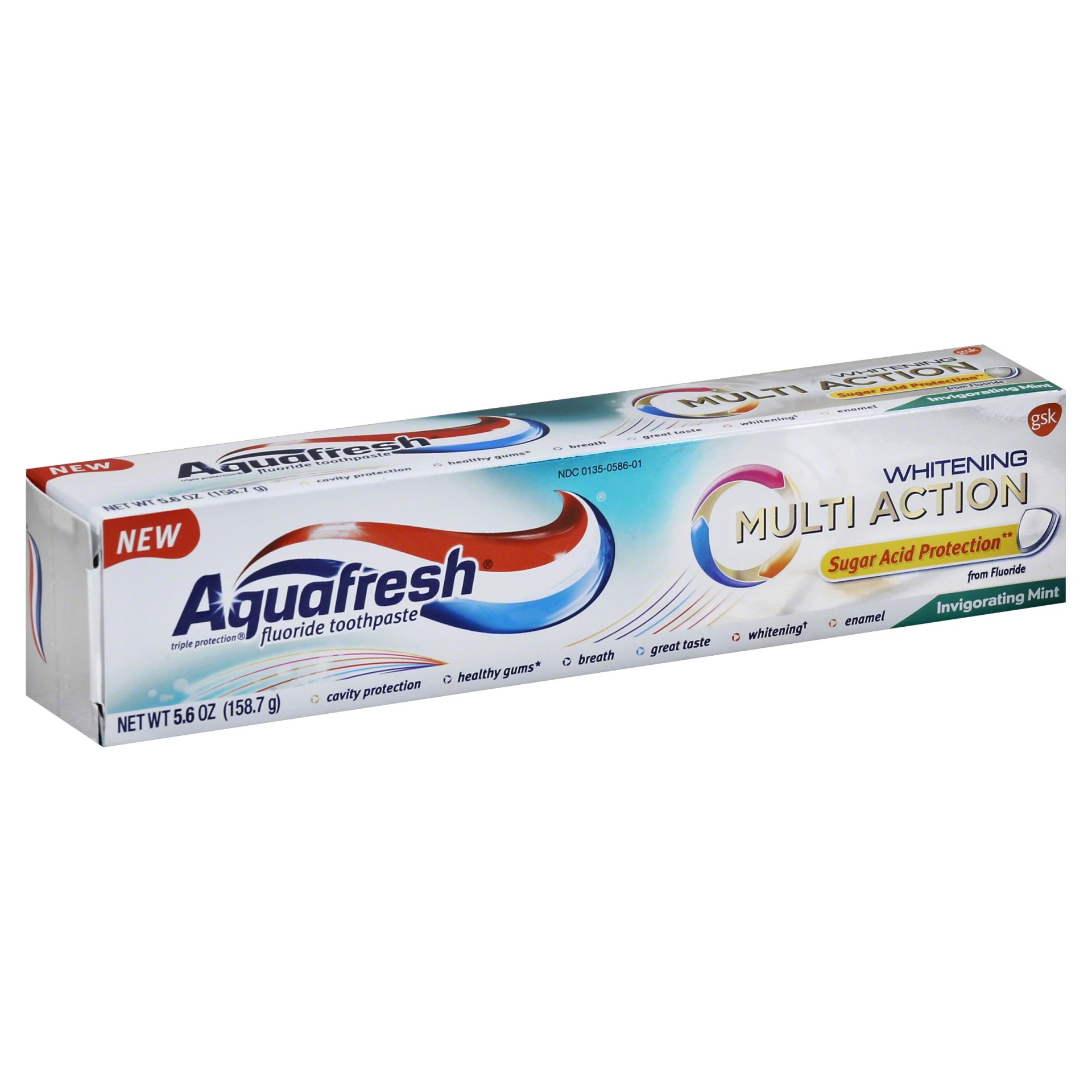 slide 1 of 1, Aquafresh Multi Action Whitening Toothpaste, Invigorating Mint, 5.6 oz