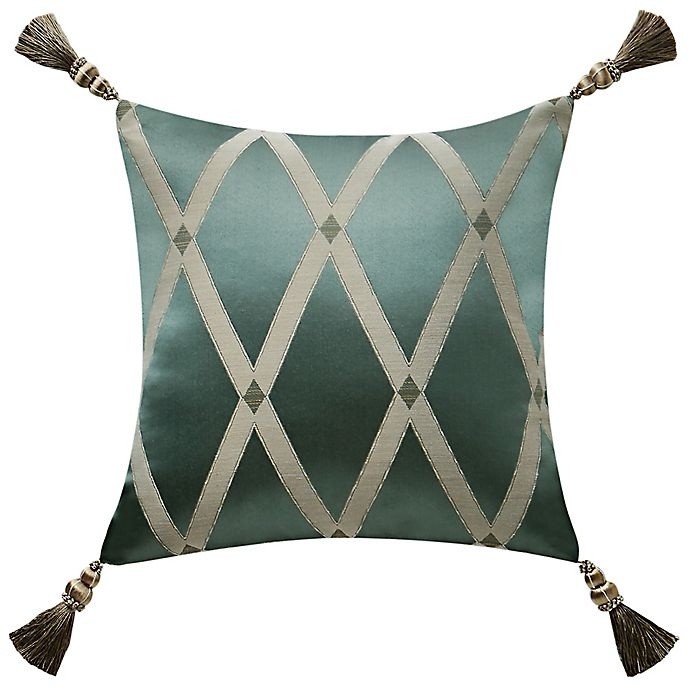 slide 1 of 2, Waterford Anora Square Throw Pillow - Jade, 16 in