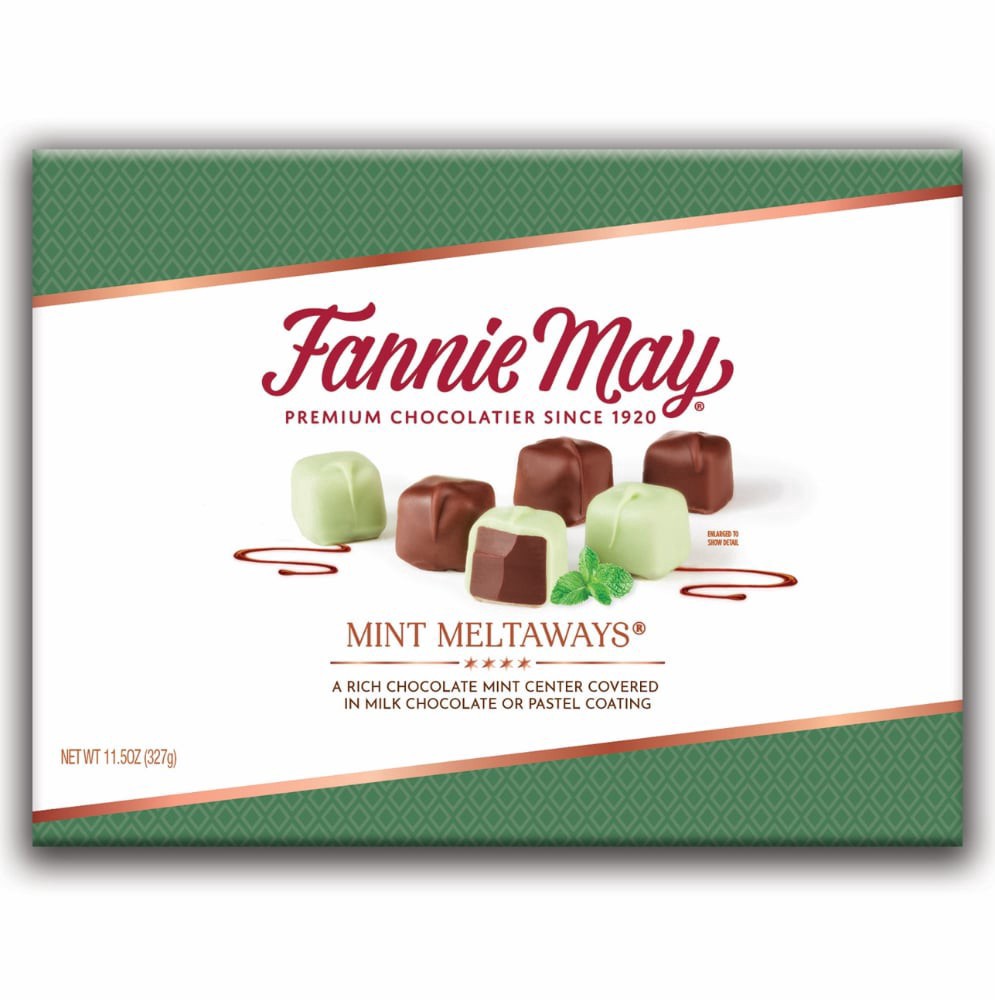 slide 1 of 1, FANNIE MAY Mint Meltaways Milk Chocolate and Pastel Coating G327 - 11.5 oz, 11.5 oz