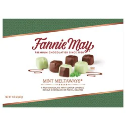 FANNIE MAY Mint Meltaways Milk Chocolate and Pastel Coating G327 - 11.5 oz