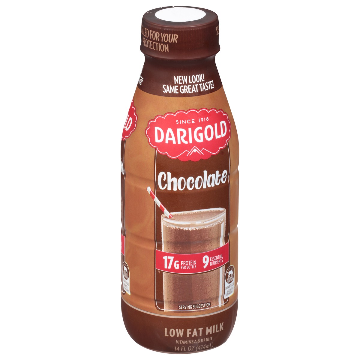 slide 2 of 13, Darigold Low Fat Chocolate Milk 14 fl oz, 14 fl oz