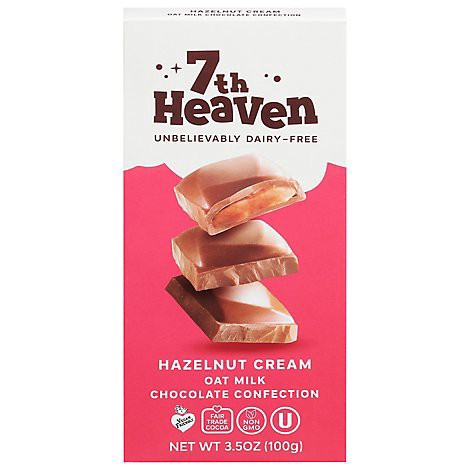 slide 1 of 1, 7th Heaven Oat Milk Hazelnut Cream Chocolate Confection 3.5 oz, 3.5 oz