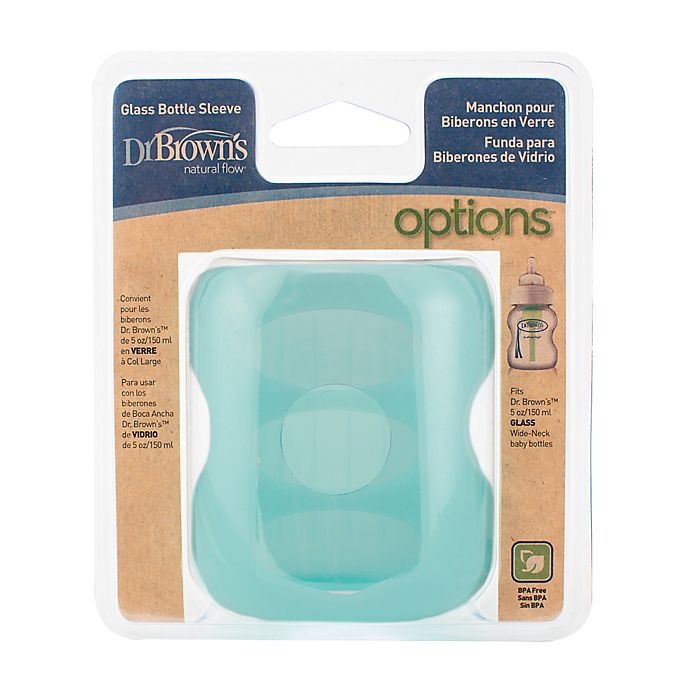Dr. Brown's Silicone Bottle Sleeve for Wide-Neck Glass Bottle - Mint - 5oz