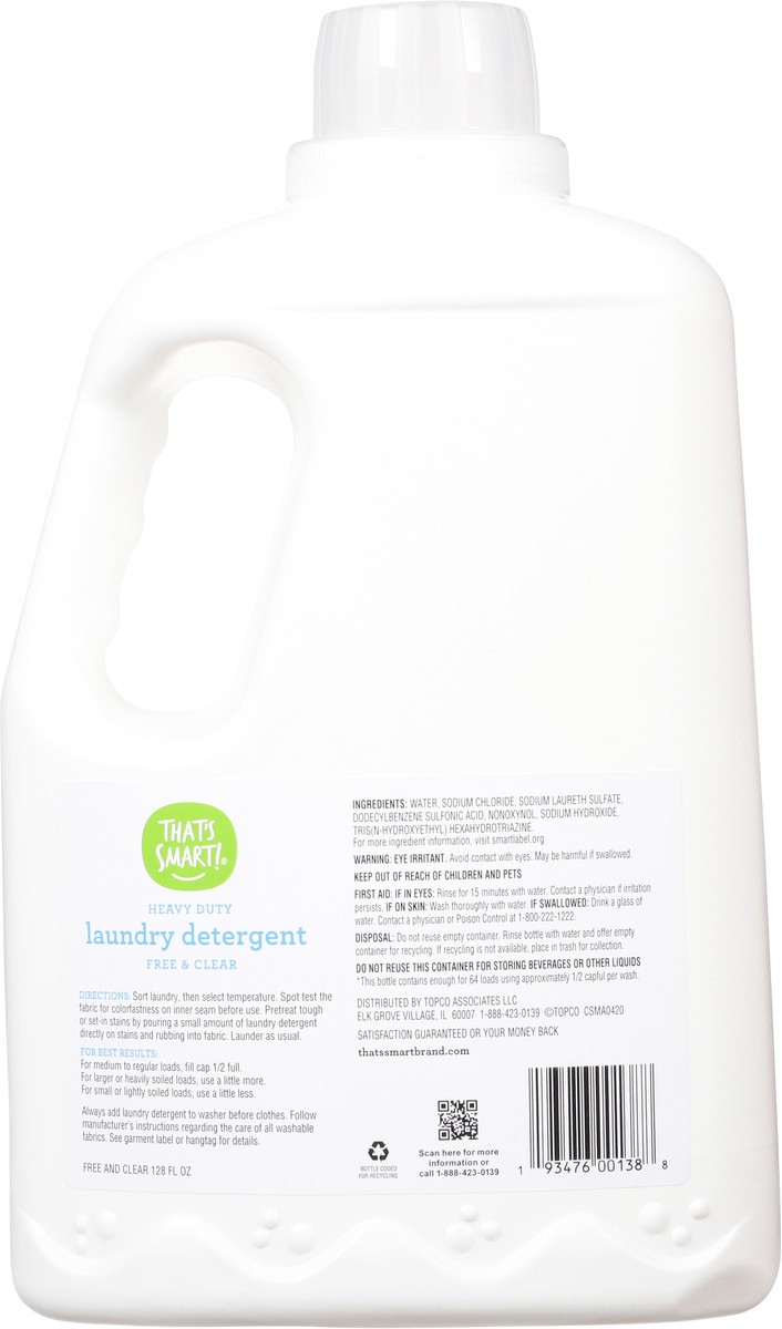 slide 4 of 9, That's Smart! Heavy Duty Free & Clear Laundry Detergent 128 fl oz, 128 fl oz
