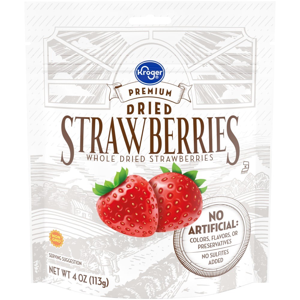 slide 3 of 3, Kroger Premium Whole Dried Strawberries, 4 oz