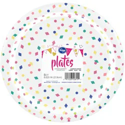 Kroger Entertainment Essentials Geo Confetti Paper Plates - White