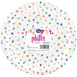 Kroger Entertainment Essentials Geo Confetti Paper Plates - White