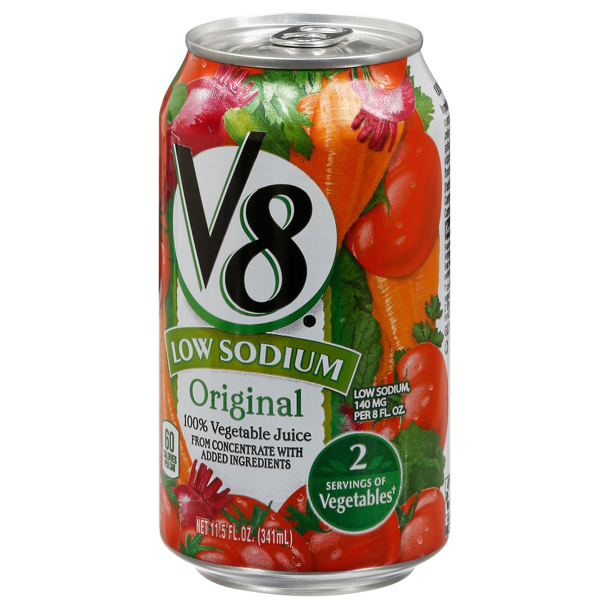 slide 8 of 11, V8 Low Sodium Original 100% Vegetable Juice, 11.5 fl oz Can, 11.5 fl oz
