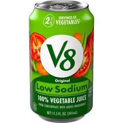V8 Low Sodium Original 100% Vegetable Juice, 11.5 fl oz Can
