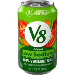 V8 Low Sodium Original 100% Vegetable Juice, 11.5 fl oz