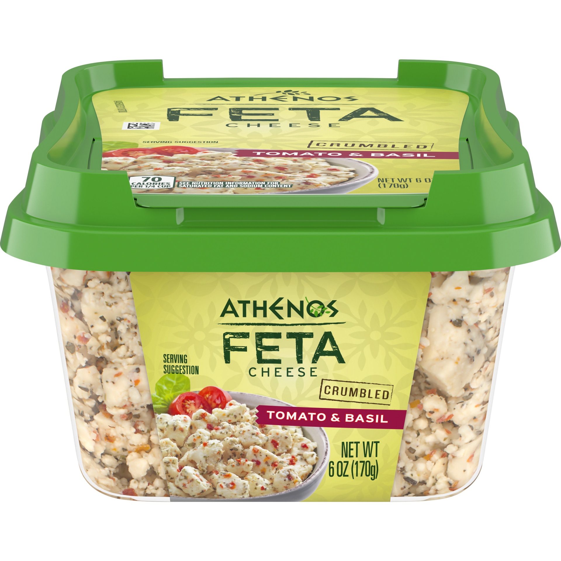 Athenos Tomato & Basil Crumbled Feta Cheese Tub 4 Oz | Shipt