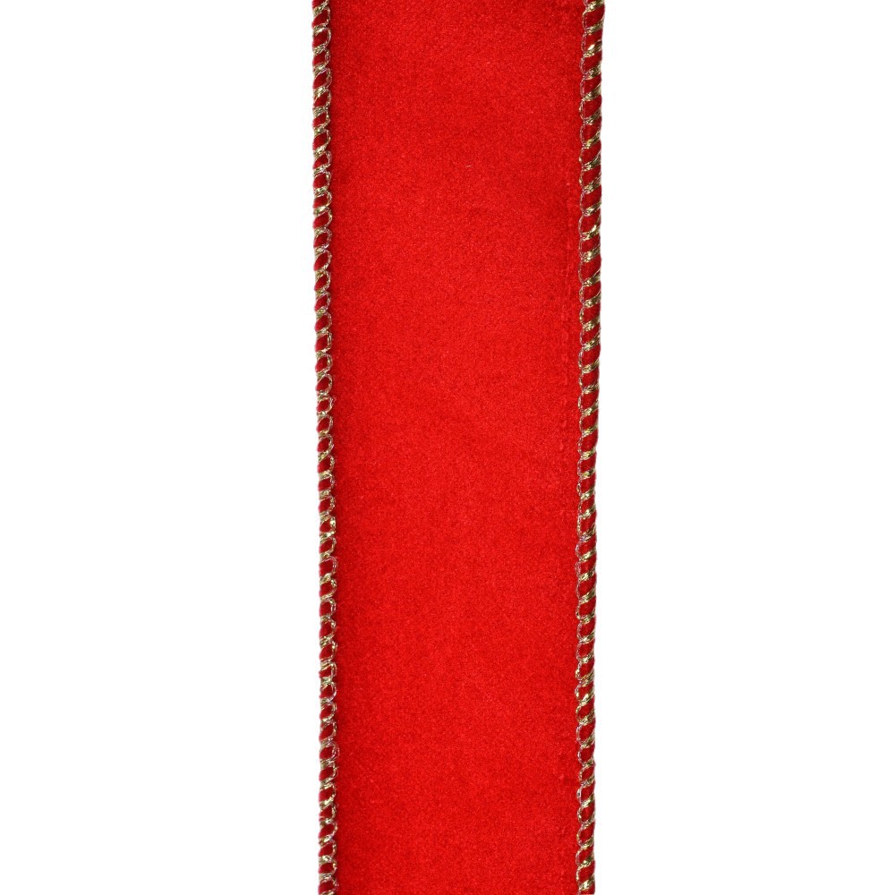 slide 2 of 3, Holiday Home® 1.5" Velvet Wire Edge Ribbon - Red, 1.5 in