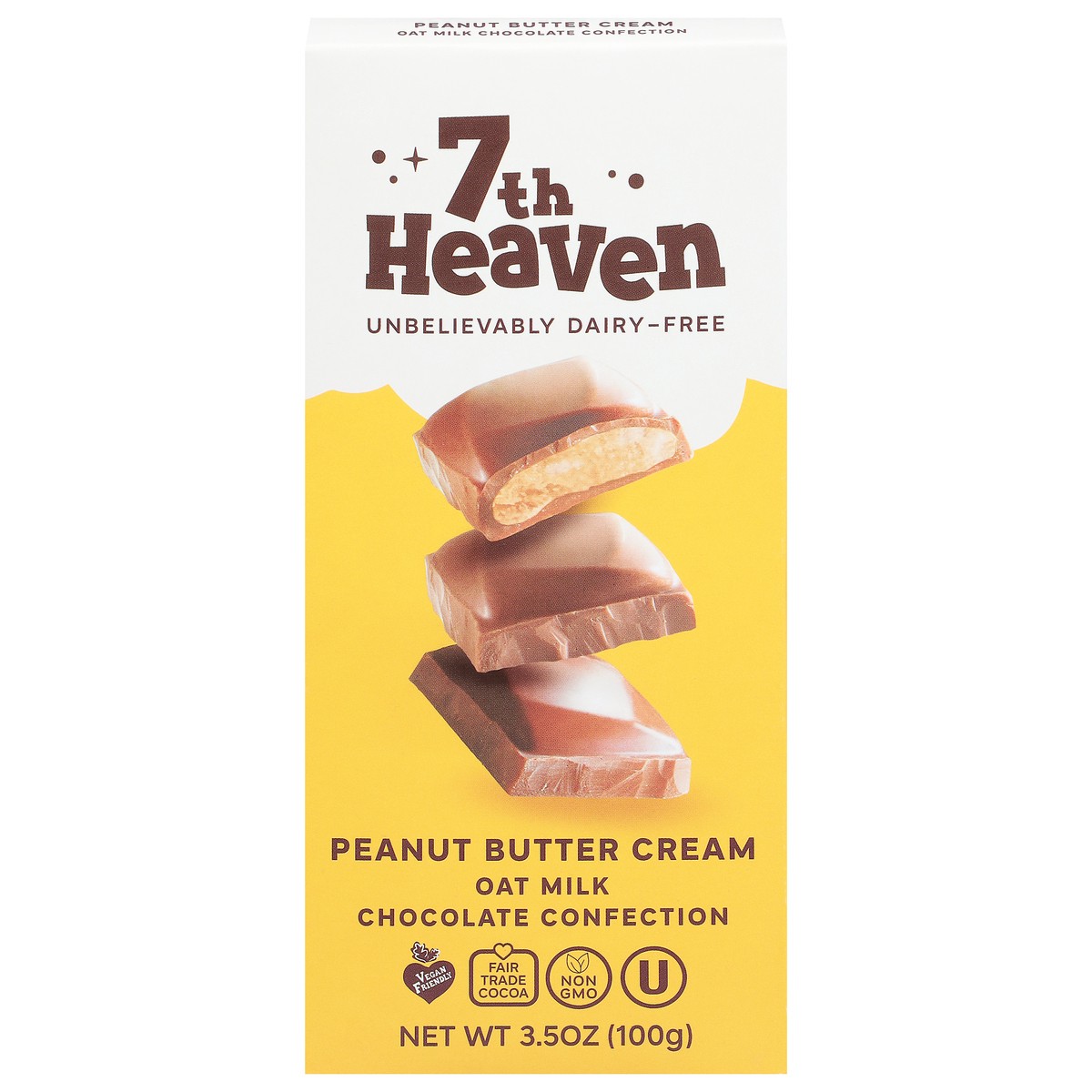 slide 11 of 13, 7th Heaven Oat Milk Peanut Butter Cream Chocolate Confection 3.5 oz, 3.5 oz