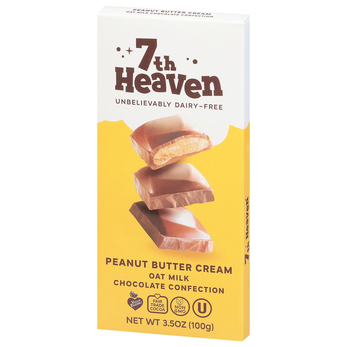 slide 13 of 13, 7th Heaven Oat Milk Peanut Butter Cream Chocolate Confection 3.5 oz, 3.5 oz