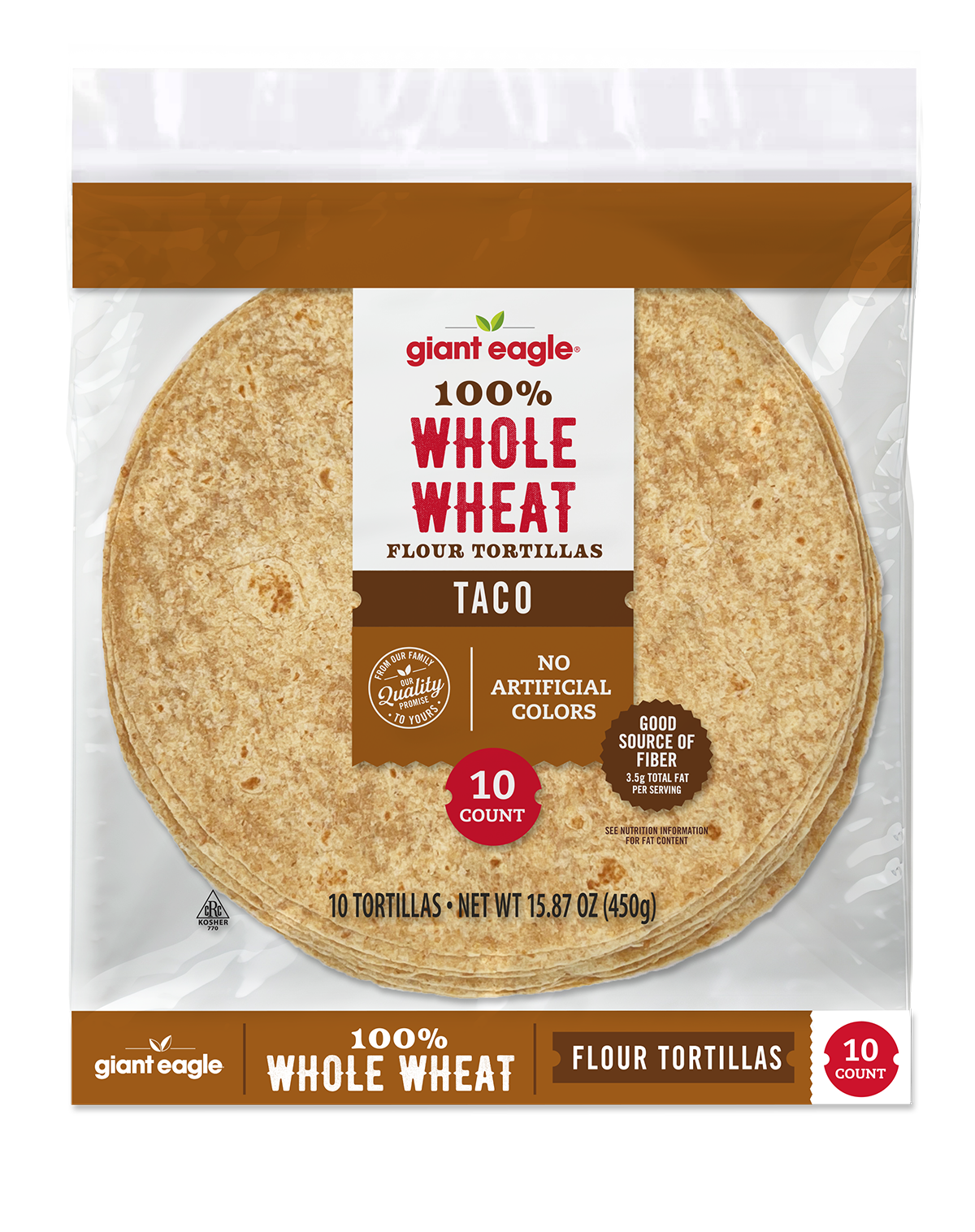 slide 1 of 1, Ge Whole Wheat Tortillas 10ct, 10 ct