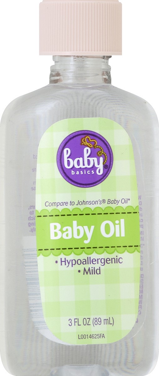 slide 1 of 8, Baby Basics Bottle Baby Oil, 3 fl oz