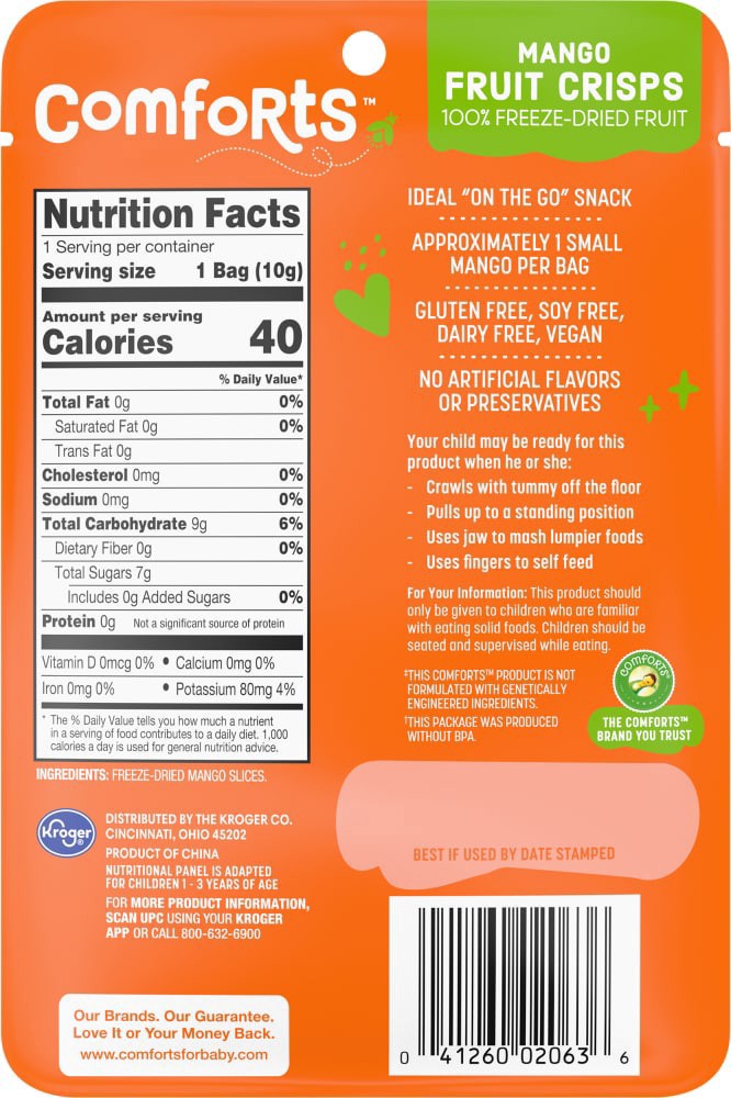 slide 2 of 2, Comforts Mango Fruit Crisps, 0.35 oz