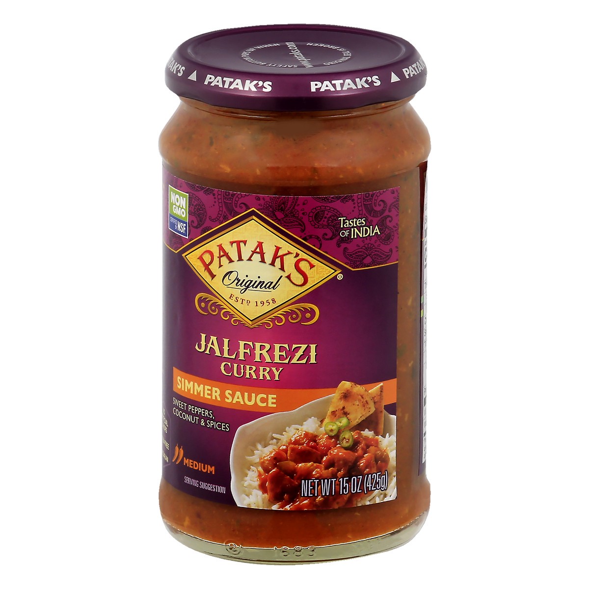 slide 2 of 13, Patak's Medium Jalfrezi Curry Simmer Sauce 15 oz, 15 oz