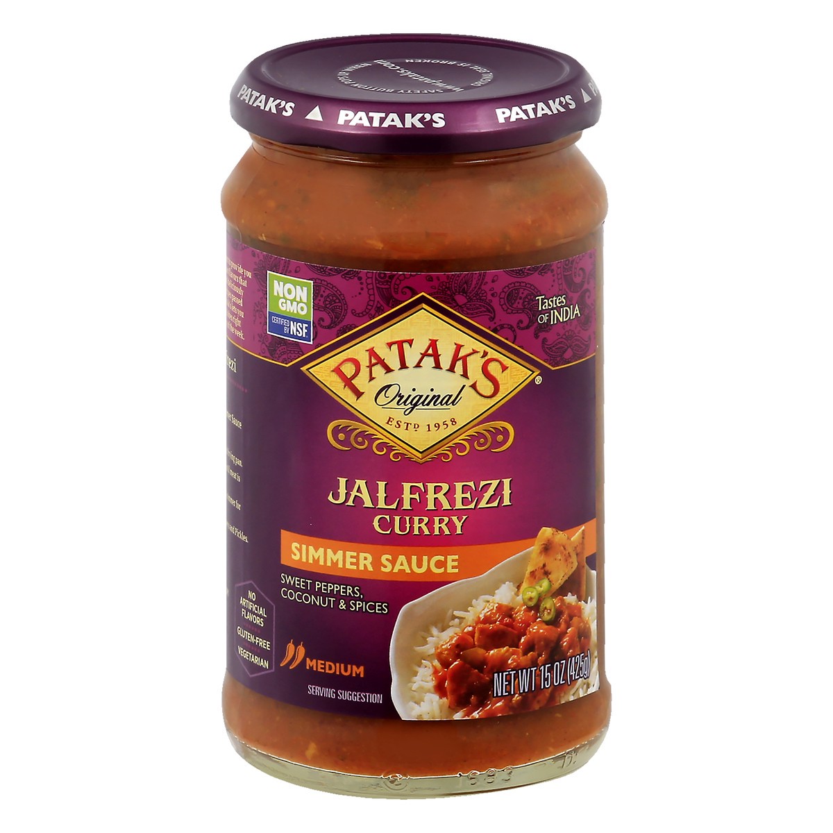 slide 7 of 13, Patak's Medium Jalfrezi Curry Simmer Sauce 15 oz, 15 oz