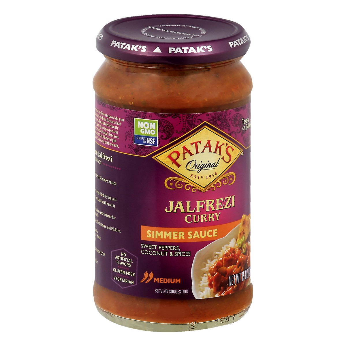 slide 11 of 13, Patak's Medium Jalfrezi Curry Simmer Sauce 15 oz, 15 oz