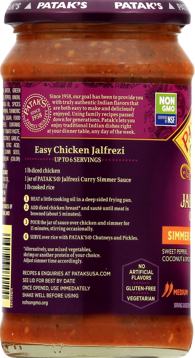 slide 12 of 13, Patak's Medium Jalfrezi Curry Simmer Sauce 15 oz, 15 oz