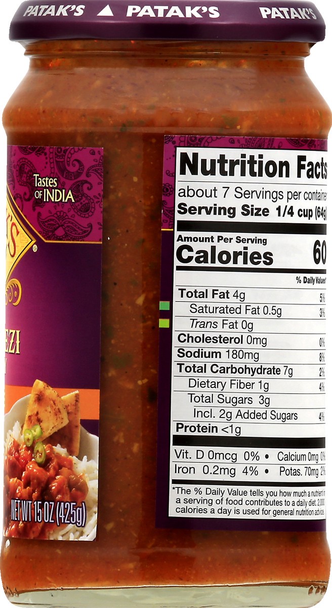 slide 9 of 13, Patak's Medium Jalfrezi Curry Simmer Sauce 15 oz, 15 oz