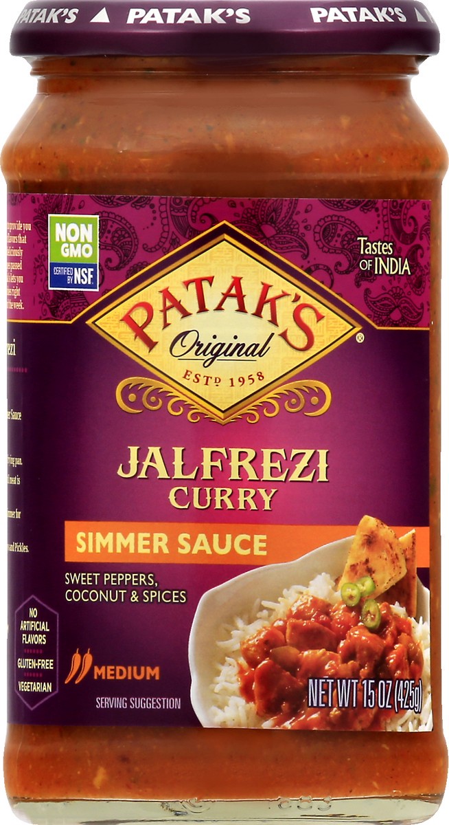 slide 13 of 13, Patak's Medium Jalfrezi Curry Simmer Sauce 15 oz, 15 oz