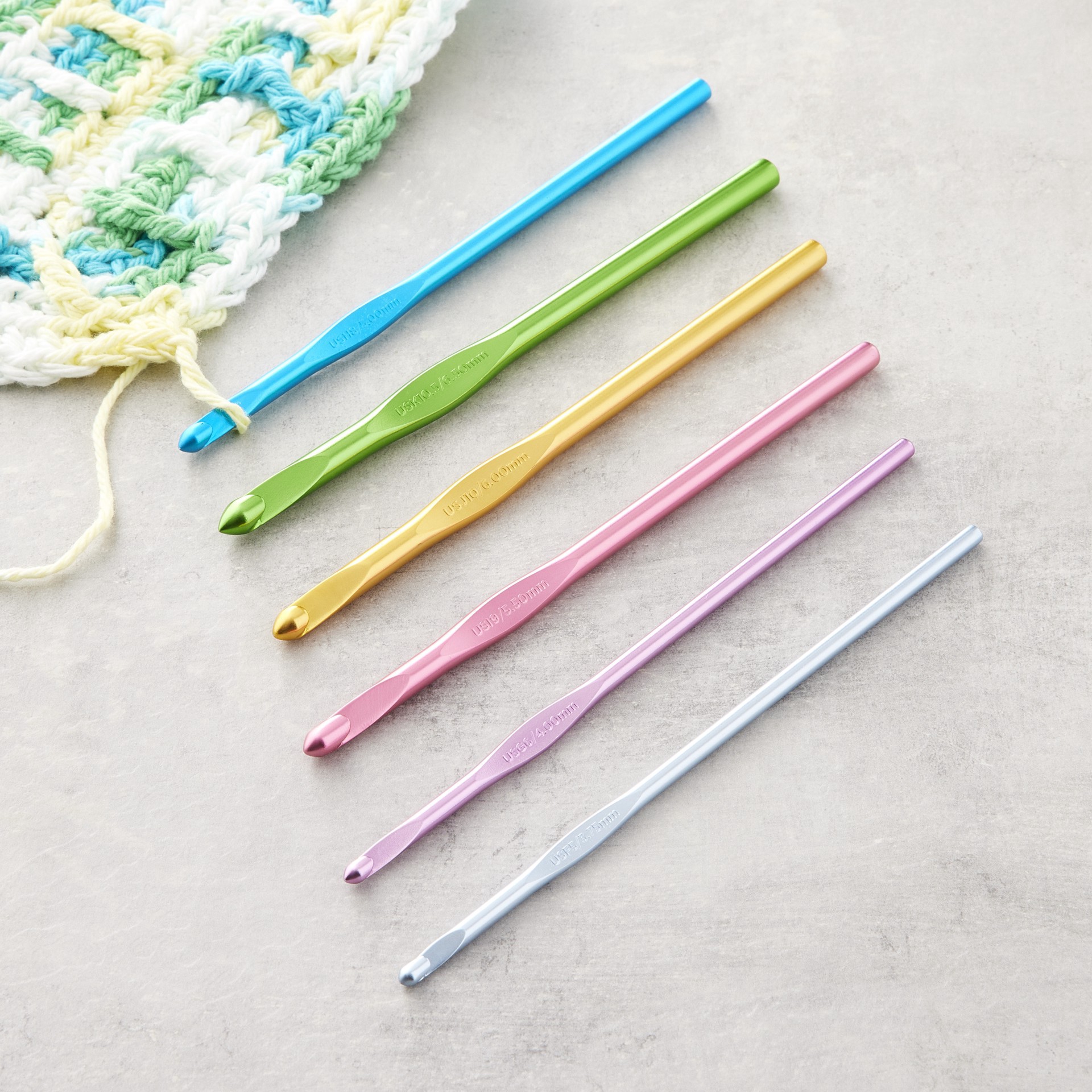 slide 2 of 3, Susan Bates Silvalume Crochet Hook Set, 3.75 ct; 6.5 mm