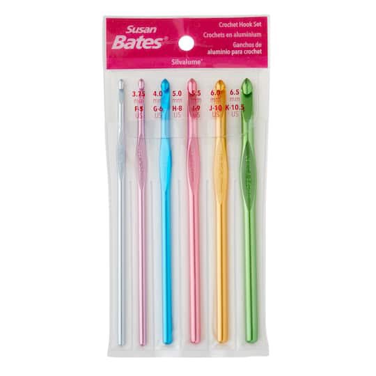 slide 1 of 3, Susan Bates Silvalume Crochet Hook Set, 3.75 ct; 6.5 mm