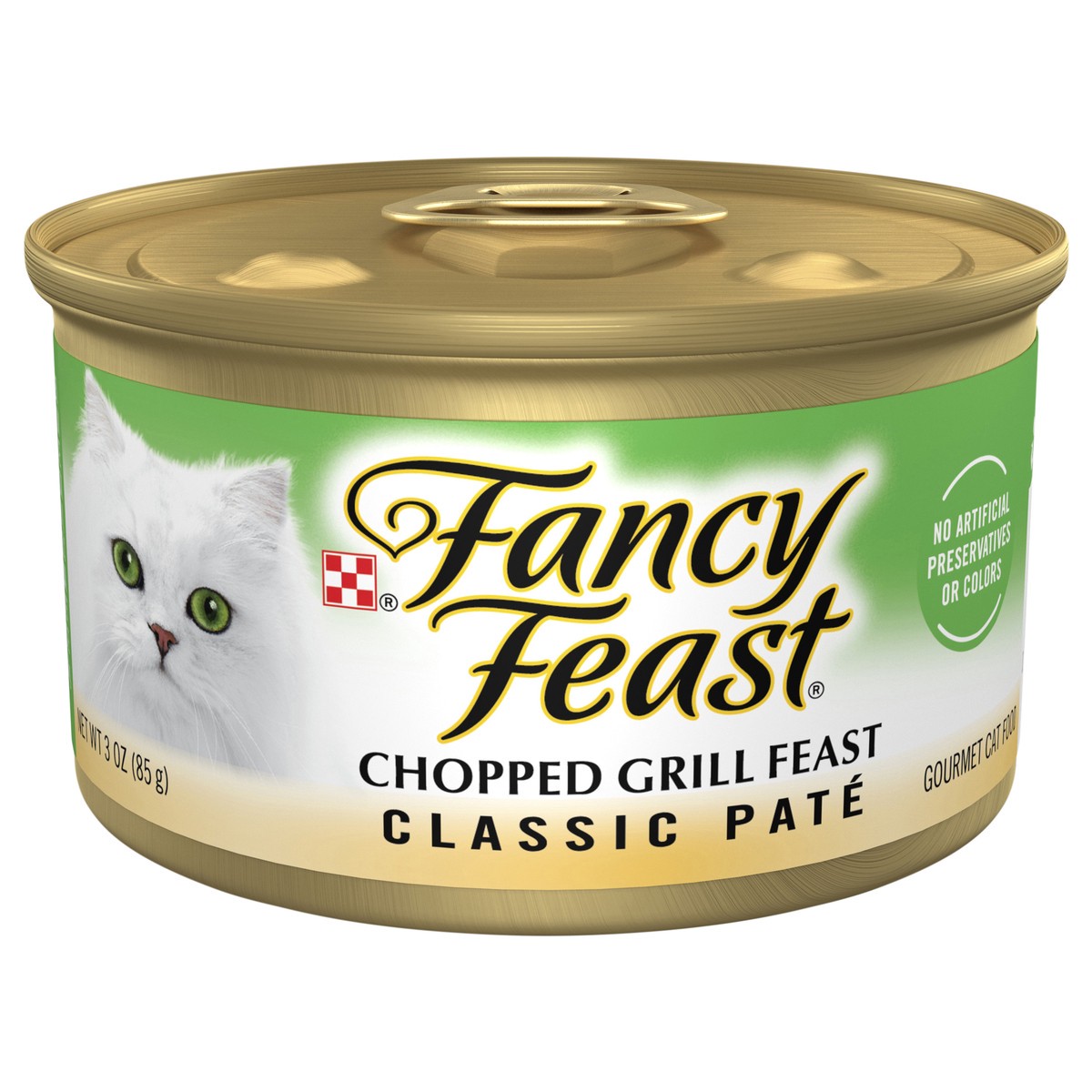 slide 1 of 9, Fancy Feast Purina Fancy Feast Chopped Grill Feast Classic Wet Cat Food Pate - 3 oz. Can, 3 oz
